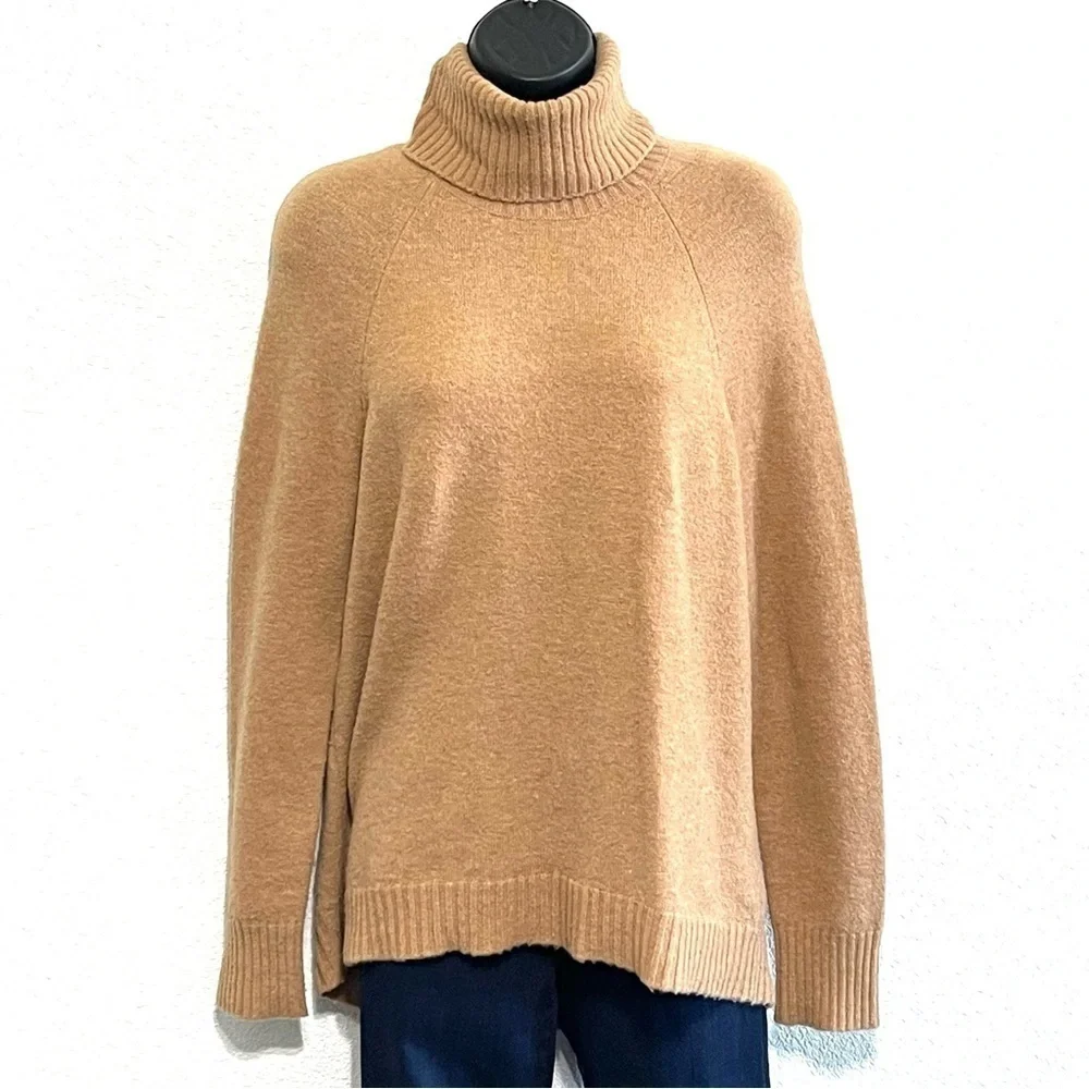 J. Crew Woman Brown WOOL Turtleneck Sweater Size XS